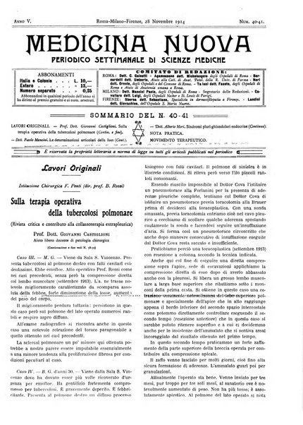 Medicina nuova periodico settimanale di scienze mediche, giurisprudenza sanitaria, medicina sociale e interessi delle classi sanitarie