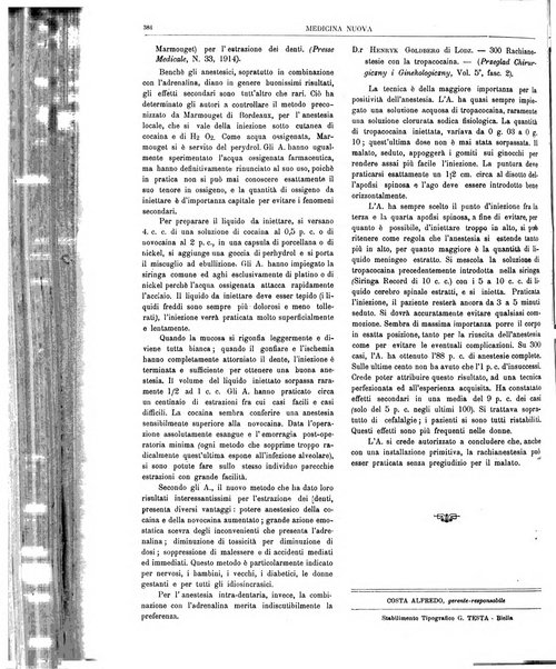 Medicina nuova periodico settimanale di scienze mediche, giurisprudenza sanitaria, medicina sociale e interessi delle classi sanitarie