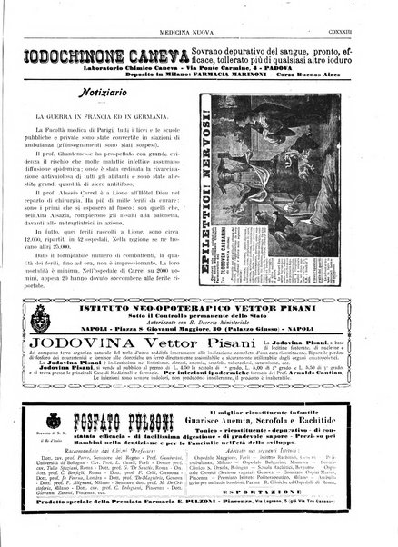 Medicina nuova periodico settimanale di scienze mediche, giurisprudenza sanitaria, medicina sociale e interessi delle classi sanitarie