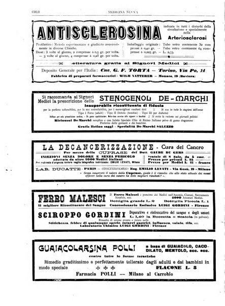 Medicina nuova periodico settimanale di scienze mediche, giurisprudenza sanitaria, medicina sociale e interessi delle classi sanitarie