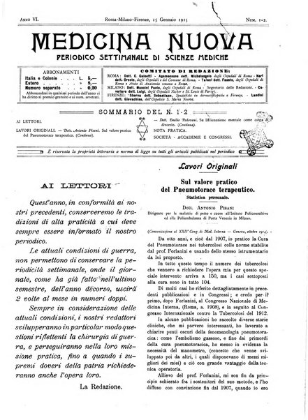 Medicina nuova periodico settimanale di scienze mediche, giurisprudenza sanitaria, medicina sociale e interessi delle classi sanitarie