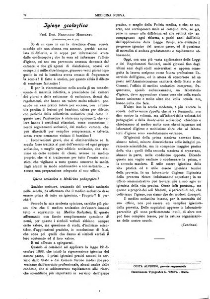 Medicina nuova periodico settimanale di scienze mediche, giurisprudenza sanitaria, medicina sociale e interessi delle classi sanitarie