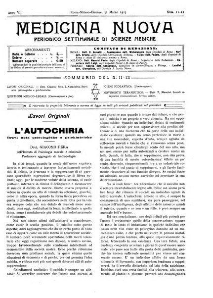 Medicina nuova periodico settimanale di scienze mediche, giurisprudenza sanitaria, medicina sociale e interessi delle classi sanitarie