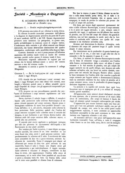 Medicina nuova periodico settimanale di scienze mediche, giurisprudenza sanitaria, medicina sociale e interessi delle classi sanitarie