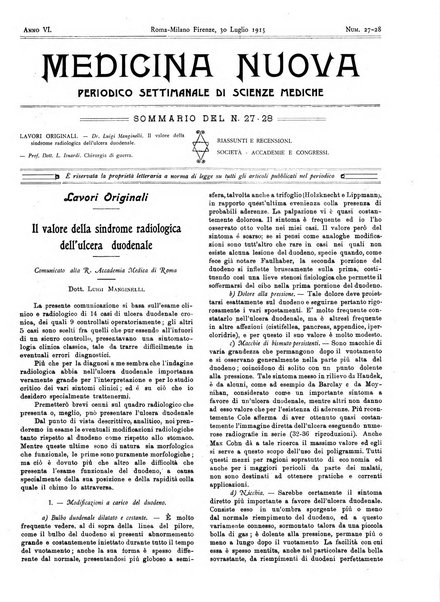 Medicina nuova periodico settimanale di scienze mediche, giurisprudenza sanitaria, medicina sociale e interessi delle classi sanitarie