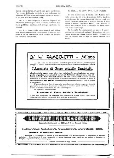 Medicina nuova periodico settimanale di scienze mediche, giurisprudenza sanitaria, medicina sociale e interessi delle classi sanitarie