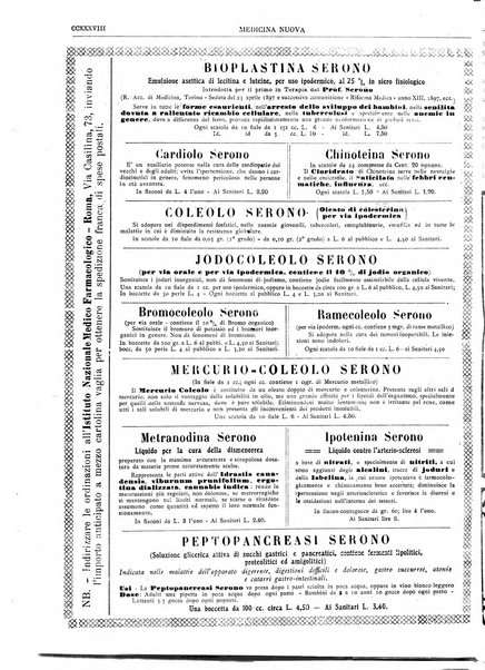 Medicina nuova periodico settimanale di scienze mediche, giurisprudenza sanitaria, medicina sociale e interessi delle classi sanitarie