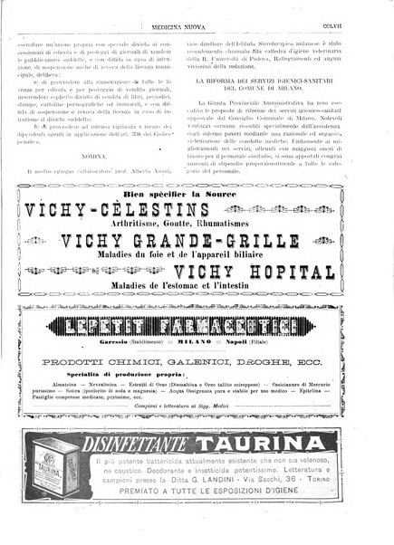 Medicina nuova periodico settimanale di scienze mediche, giurisprudenza sanitaria, medicina sociale e interessi delle classi sanitarie