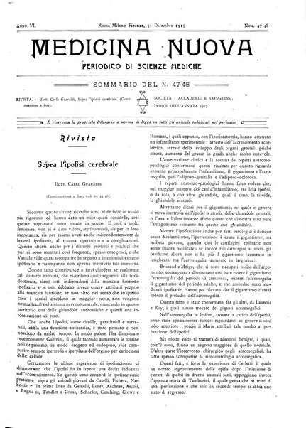 Medicina nuova periodico settimanale di scienze mediche, giurisprudenza sanitaria, medicina sociale e interessi delle classi sanitarie