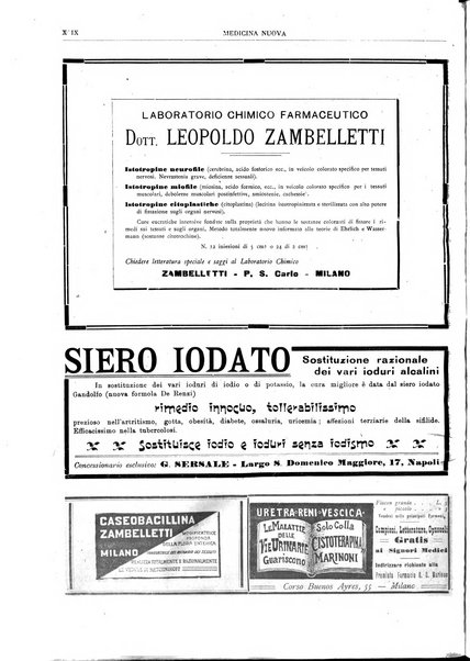 Medicina nuova periodico settimanale di scienze mediche, giurisprudenza sanitaria, medicina sociale e interessi delle classi sanitarie