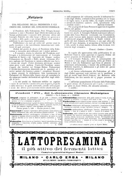 Medicina nuova periodico settimanale di scienze mediche, giurisprudenza sanitaria, medicina sociale e interessi delle classi sanitarie