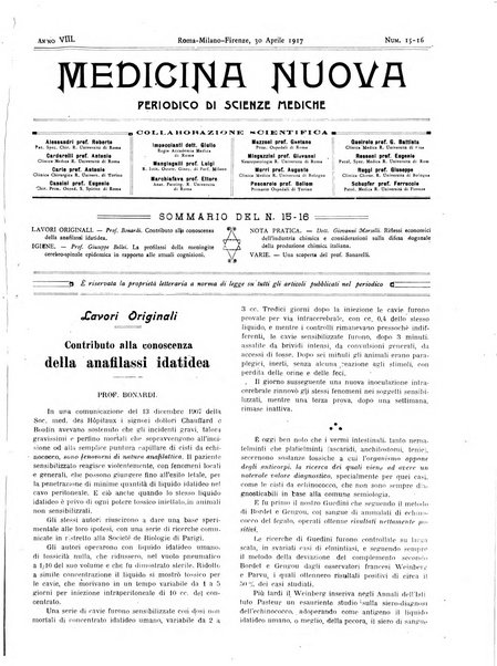 Medicina nuova periodico settimanale di scienze mediche, giurisprudenza sanitaria, medicina sociale e interessi delle classi sanitarie