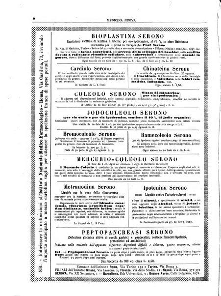 Medicina nuova periodico settimanale di scienze mediche, giurisprudenza sanitaria, medicina sociale e interessi delle classi sanitarie