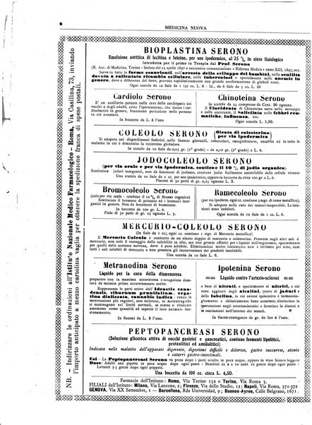 Medicina nuova periodico settimanale di scienze mediche, giurisprudenza sanitaria, medicina sociale e interessi delle classi sanitarie