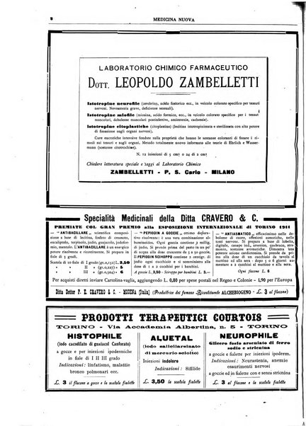 Medicina nuova periodico settimanale di scienze mediche, giurisprudenza sanitaria, medicina sociale e interessi delle classi sanitarie