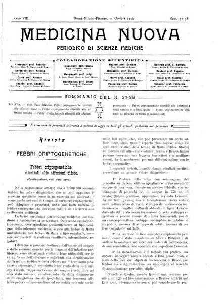 Medicina nuova periodico settimanale di scienze mediche, giurisprudenza sanitaria, medicina sociale e interessi delle classi sanitarie