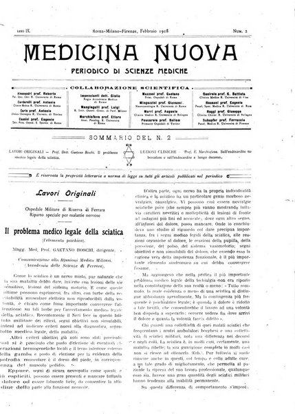 Medicina nuova periodico settimanale di scienze mediche, giurisprudenza sanitaria, medicina sociale e interessi delle classi sanitarie