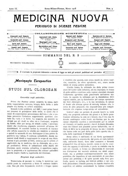 Medicina nuova periodico settimanale di scienze mediche, giurisprudenza sanitaria, medicina sociale e interessi delle classi sanitarie