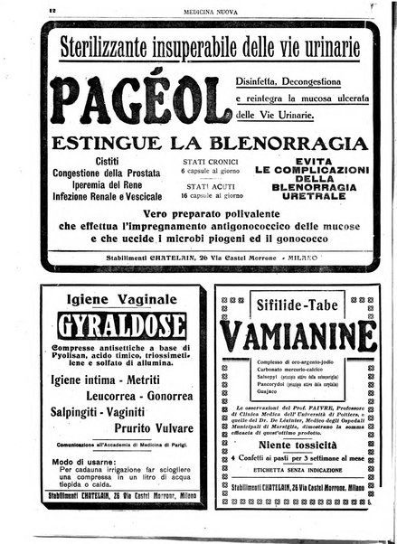 Medicina nuova periodico settimanale di scienze mediche, giurisprudenza sanitaria, medicina sociale e interessi delle classi sanitarie