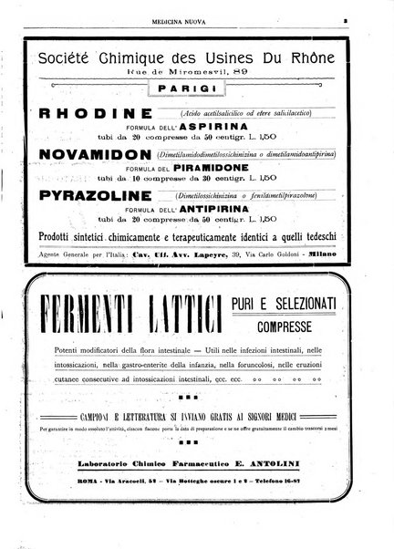 Medicina nuova periodico settimanale di scienze mediche, giurisprudenza sanitaria, medicina sociale e interessi delle classi sanitarie