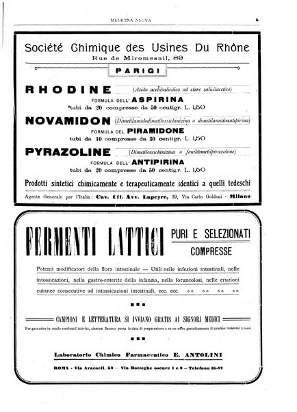 Medicina nuova periodico settimanale di scienze mediche, giurisprudenza sanitaria, medicina sociale e interessi delle classi sanitarie