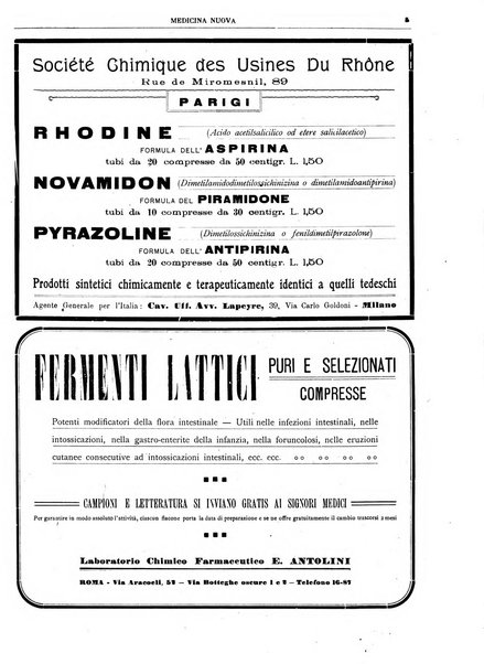 Medicina nuova periodico settimanale di scienze mediche, giurisprudenza sanitaria, medicina sociale e interessi delle classi sanitarie