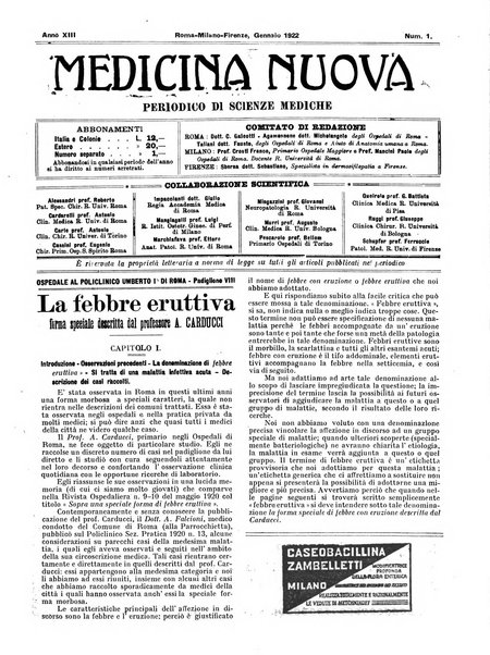 Medicina nuova periodico settimanale di scienze mediche, giurisprudenza sanitaria, medicina sociale e interessi delle classi sanitarie