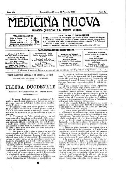 Medicina nuova periodico settimanale di scienze mediche, giurisprudenza sanitaria, medicina sociale e interessi delle classi sanitarie