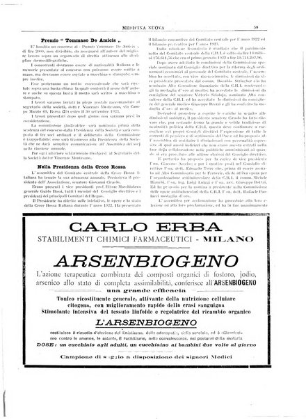 Medicina nuova periodico settimanale di scienze mediche, giurisprudenza sanitaria, medicina sociale e interessi delle classi sanitarie