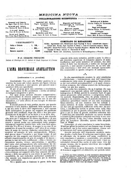 Medicina nuova periodico settimanale di scienze mediche, giurisprudenza sanitaria, medicina sociale e interessi delle classi sanitarie