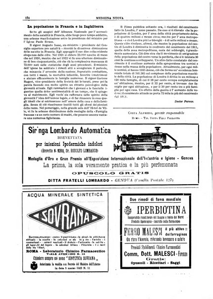 Medicina nuova periodico settimanale di scienze mediche, giurisprudenza sanitaria, medicina sociale e interessi delle classi sanitarie