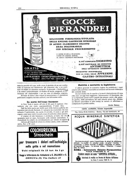 Medicina nuova periodico settimanale di scienze mediche, giurisprudenza sanitaria, medicina sociale e interessi delle classi sanitarie