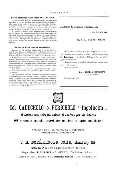 Medicina nuova periodico settimanale di scienze mediche, giurisprudenza sanitaria, medicina sociale e interessi delle classi sanitarie