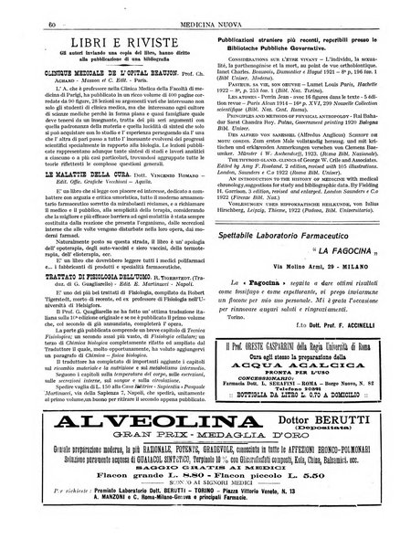 Medicina nuova periodico settimanale di scienze mediche, giurisprudenza sanitaria, medicina sociale e interessi delle classi sanitarie