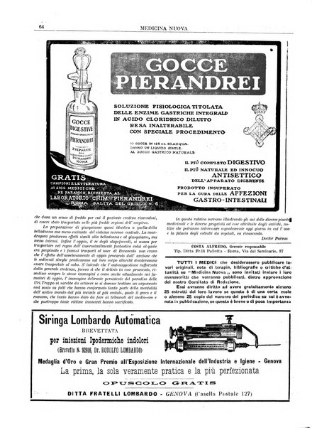 Medicina nuova periodico settimanale di scienze mediche, giurisprudenza sanitaria, medicina sociale e interessi delle classi sanitarie