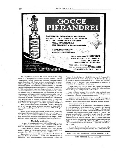 Medicina nuova periodico settimanale di scienze mediche, giurisprudenza sanitaria, medicina sociale e interessi delle classi sanitarie