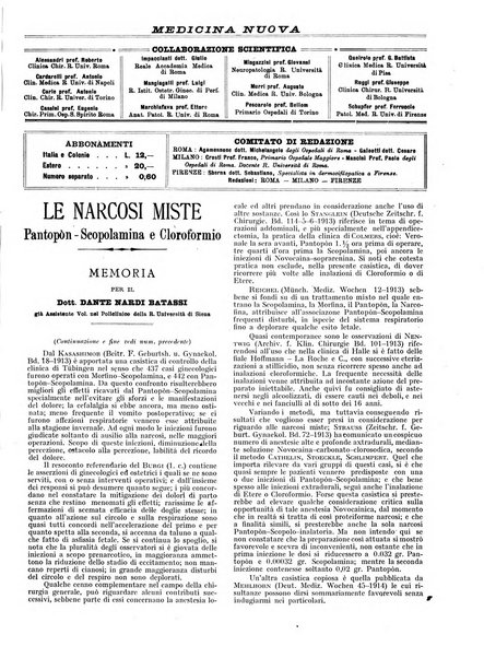 Medicina nuova periodico settimanale di scienze mediche, giurisprudenza sanitaria, medicina sociale e interessi delle classi sanitarie