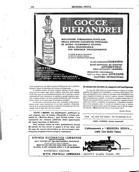 Medicina nuova periodico settimanale di scienze mediche, giurisprudenza sanitaria, medicina sociale e interessi delle classi sanitarie