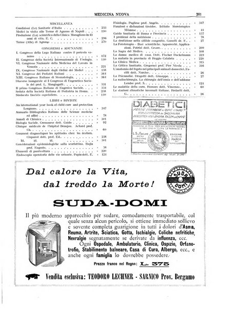 Medicina nuova periodico settimanale di scienze mediche, giurisprudenza sanitaria, medicina sociale e interessi delle classi sanitarie