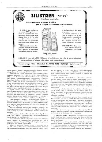 Medicina nuova periodico settimanale di scienze mediche, giurisprudenza sanitaria, medicina sociale e interessi delle classi sanitarie