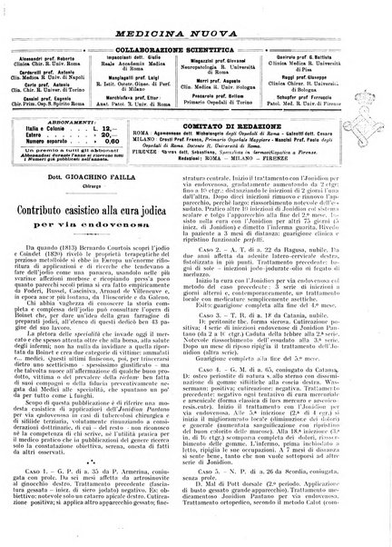 Medicina nuova periodico settimanale di scienze mediche, giurisprudenza sanitaria, medicina sociale e interessi delle classi sanitarie