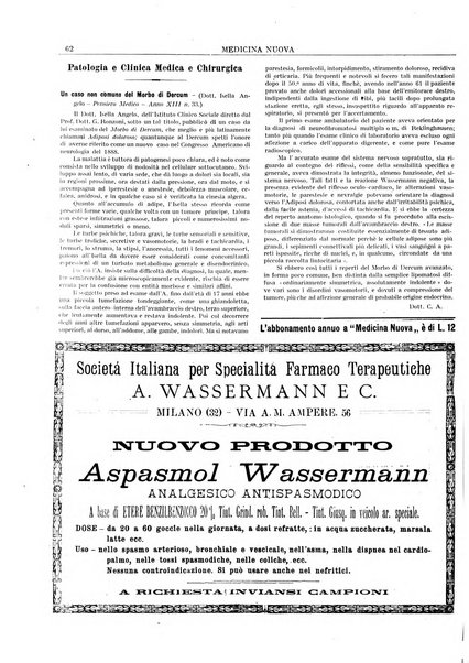 Medicina nuova periodico settimanale di scienze mediche, giurisprudenza sanitaria, medicina sociale e interessi delle classi sanitarie