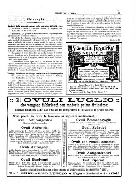 Medicina nuova periodico settimanale di scienze mediche, giurisprudenza sanitaria, medicina sociale e interessi delle classi sanitarie