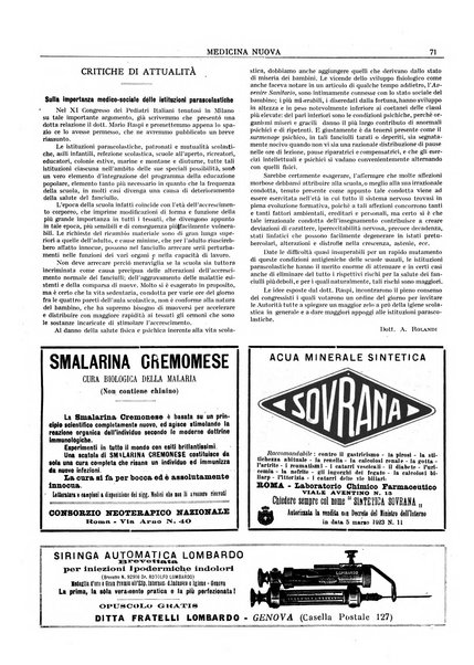 Medicina nuova periodico settimanale di scienze mediche, giurisprudenza sanitaria, medicina sociale e interessi delle classi sanitarie