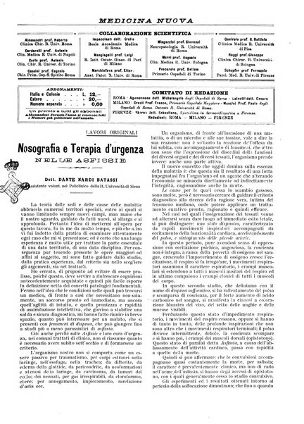 Medicina nuova periodico settimanale di scienze mediche, giurisprudenza sanitaria, medicina sociale e interessi delle classi sanitarie