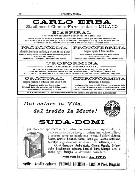 Medicina nuova periodico settimanale di scienze mediche, giurisprudenza sanitaria, medicina sociale e interessi delle classi sanitarie