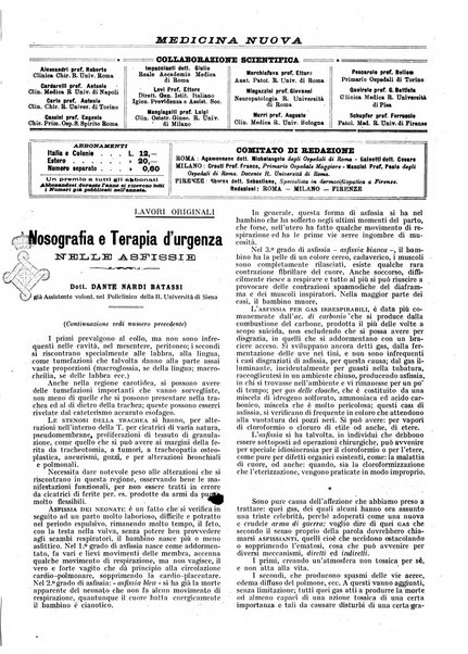 Medicina nuova periodico settimanale di scienze mediche, giurisprudenza sanitaria, medicina sociale e interessi delle classi sanitarie