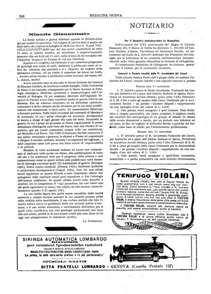 Medicina nuova periodico settimanale di scienze mediche, giurisprudenza sanitaria, medicina sociale e interessi delle classi sanitarie