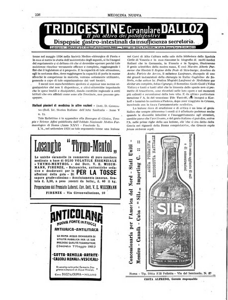 Medicina nuova periodico settimanale di scienze mediche, giurisprudenza sanitaria, medicina sociale e interessi delle classi sanitarie