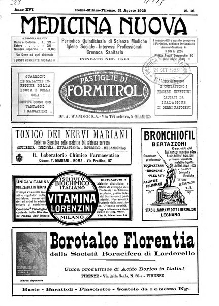 Medicina nuova periodico settimanale di scienze mediche, giurisprudenza sanitaria, medicina sociale e interessi delle classi sanitarie